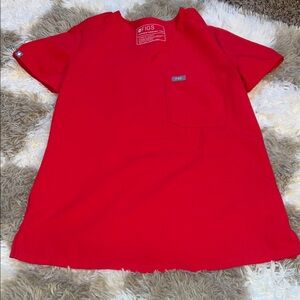 Figs Red Short Sleeve Top